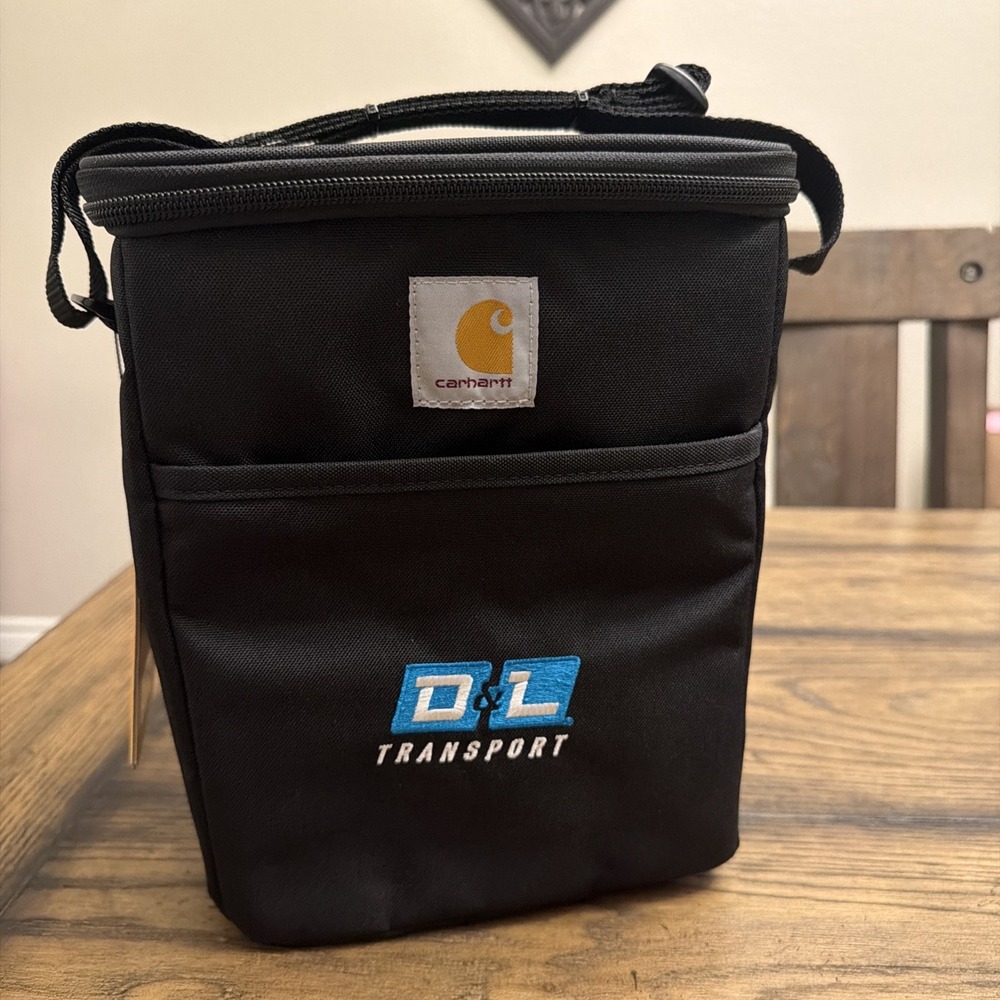 Carhartt Insulated Lunch Bag With Adjustable Shoulder Strap. D&L Transport Logo
